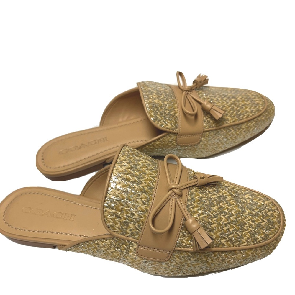 Coach Shoes Stassi Raffia Slides FG3470